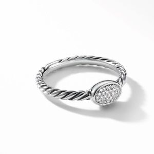 David Yurman Silver Ring with Diamonds